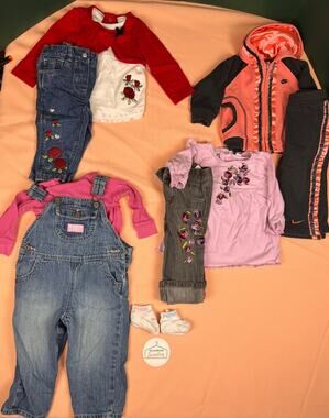 #472 Baby Girl 12M Fall/Winter Clothes Lot: Nike OshKosh Ralph Lauren Puma